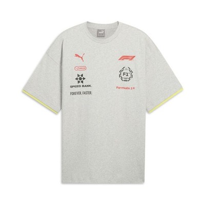 PUMA F1 Racing Short Sleeve Crew Neck Tee Mens Grey Casual Tops 63224501