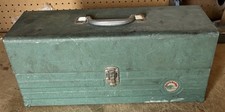 Waterloo Portable Utility Steel Tool Box 2 Shelves- Handle-a Few Tools 19x8x8
