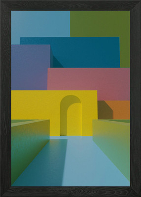 Colorful Motel 3D Framed Wall Art Poster Canvas Print Picture