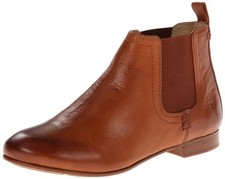 Frye Jillian Chelsea Ankle Booties Whiskey Leather Heritage Women 8M Pull On Fit