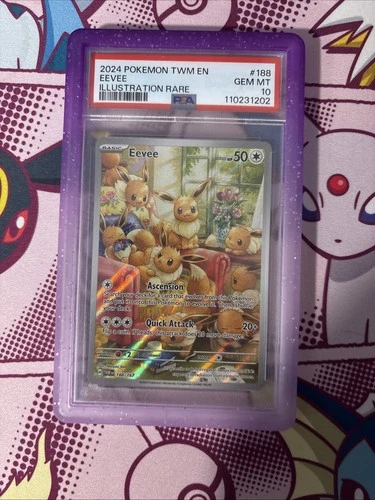 PSA 10 GEM MINT Eevee 188/167 Twilight Masquerade Illustration Rare Pokemon Card