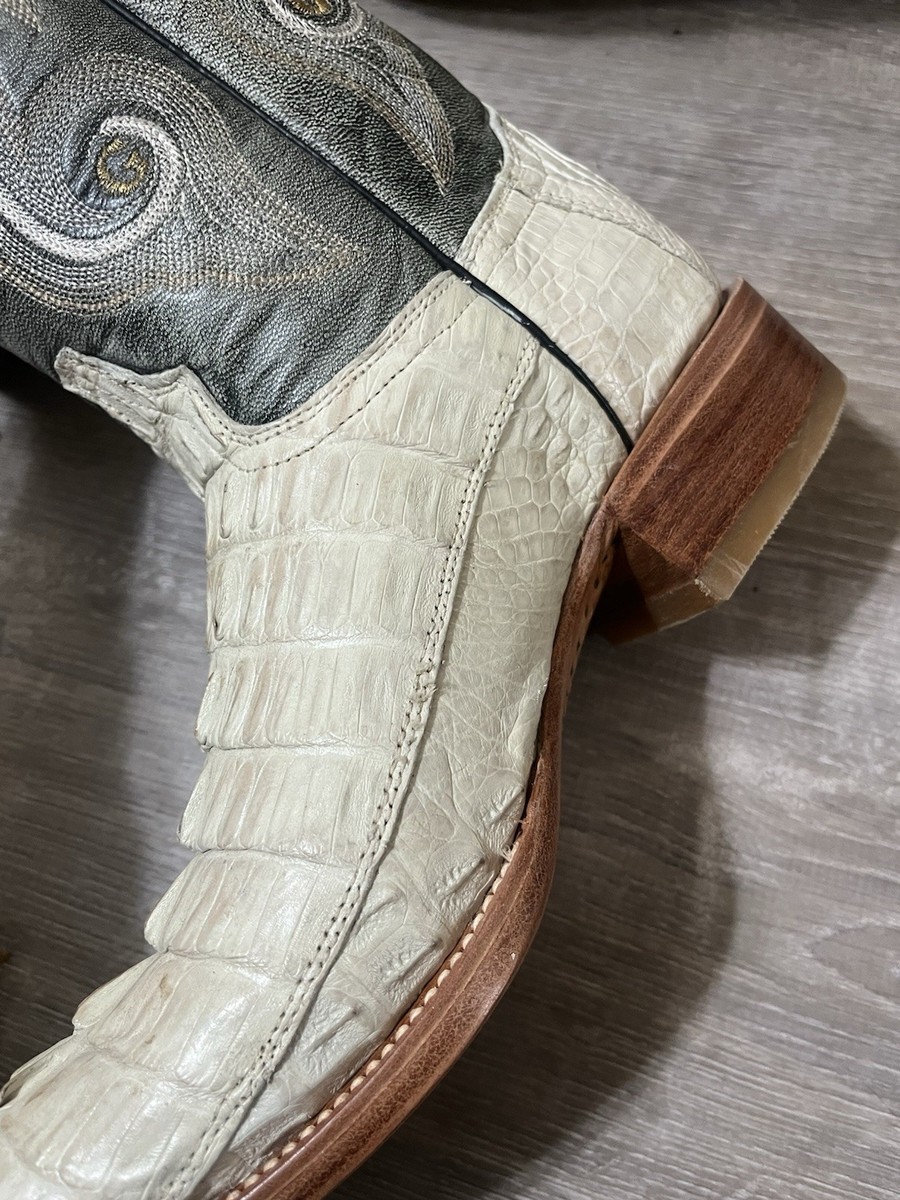 El General Cowboy Boots‎ Ivory Leather Embroidered Horn Back Leather Mens Size 6 El General | Shoes | J Toe Rodeo Cowboy Boots Mens Sz 6  main image 4