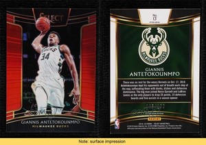 2018-19 Panini Select Concourse Red Prizm /199 Giannis Antetokounmpo #13