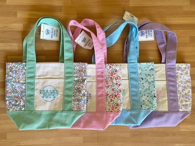 Custom Trader Joe s Pastel Mini Canvas Tote Bags, with lining and inside pocket