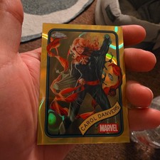 2025 Topps Chrome Marvel Yellow Lava Refractor #172 Carol Danvers