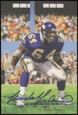 Randall McDaniel Autographed Goal Line Art Card JSA CK72720