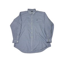 Ralph Lauren Yarmouth Mens Gingham Button Down Shirt 16 5 34 35 Blue White