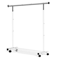 Clothing Rack, 55.51 Inch Heavy Duty Clothes Rack Rolling Garment Rack with W...