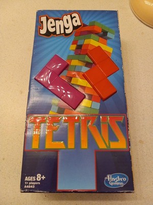 Jenga Tetris COMPLETE Hasbro Gaming 2012 Tower Building Game Neon Blocks