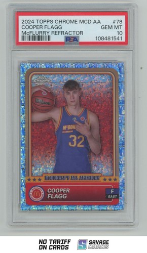 2024-25 Topps Chrome Mcdonalds McFlurry Refractor Cooper Flagg PSA 10 #78 Dallas