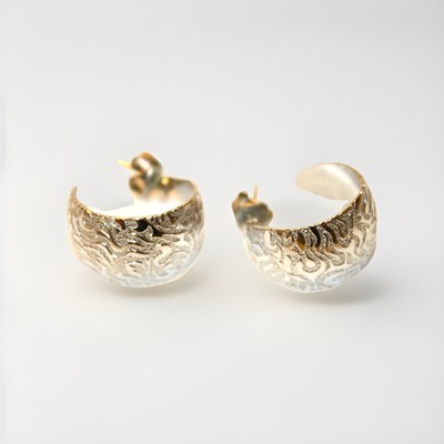 NIP Silver Post Scoop Cuff Pierced Earrings