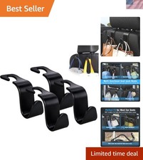 Car Seat Headrest Hook 4 Pack Hanger Storage Organizer Universal for Handbag ...