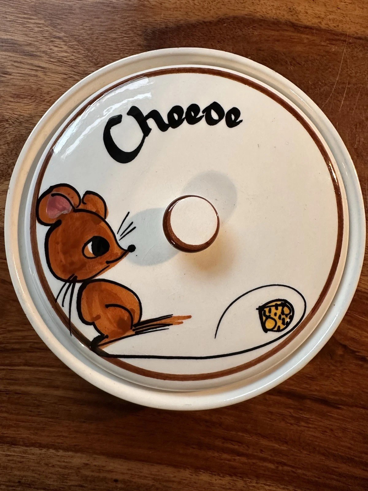 1960s Tony Raymond Pottery Cheese Dish Mouse Design England 14cm