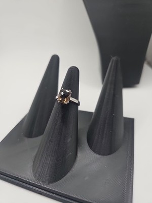 Ring Rauchquarz und Sterlingsilber, Größe 7, 2,35 Karat