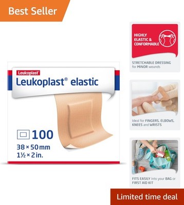 100 Count Elastic Fabric Adhesive Bandages - 1.5 x 2 in. for Ultimate Comfort