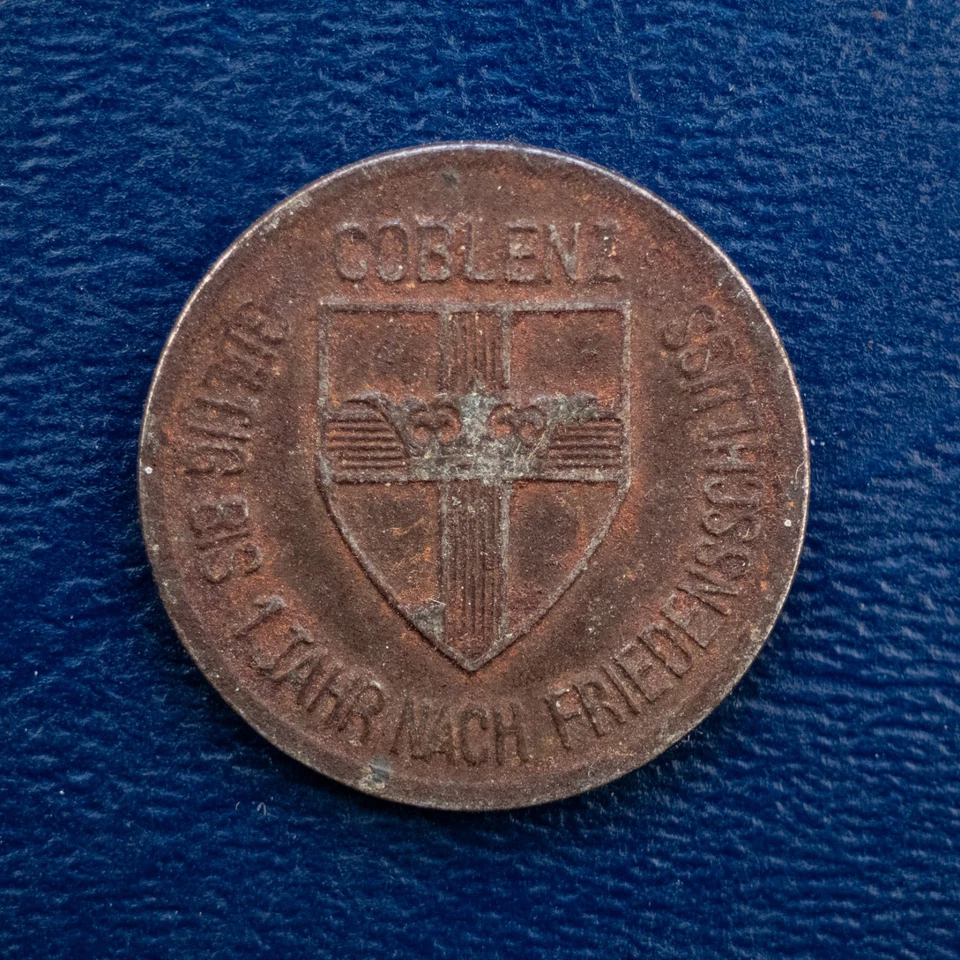 1918 City of Koblenz 25 Pfennig, VF Condition, Emergency War Money M24 - Image 2 of 2