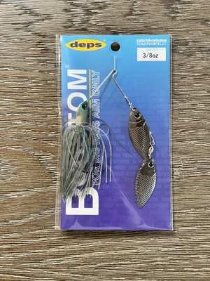 NUOVO Deps Spinnerbait Mini Bros Double Willow Leaf 3/8 oz White Chart