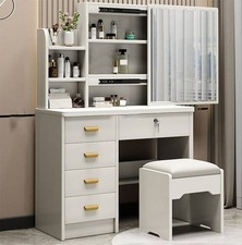 Dressing Table Lighted Mirror Vanity Table Multi Functional Mirror With Drawers