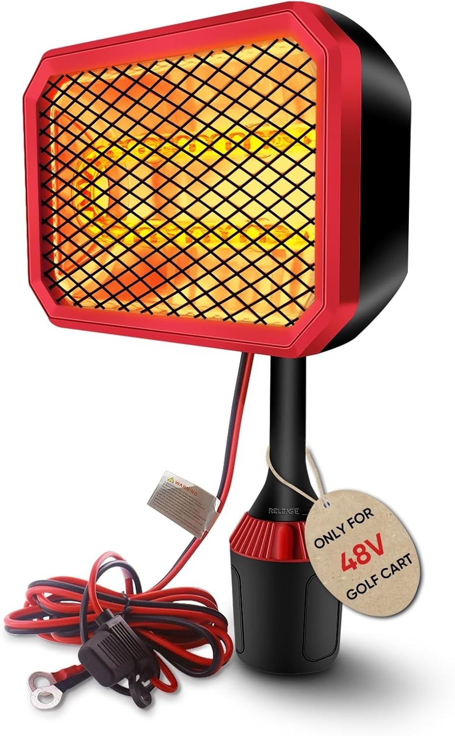48V Electric Golf Cart Heater with 360 Degree Adjustable Angle, Battery Powered