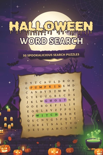 Halloween Wortsuche Buch - 50 RäTsel FüR Erwachsene, Senioren & Teens-image