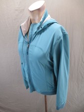 Marmot Size M Womens Blue Soft Shell Hooded Full Zip Outdoor Hiking Jacket 750