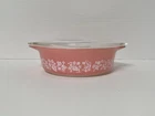 Vintage Pyrex Pink Gooseberry 471 - 1 pt Pint Small Casserole Dish w/ Lid 470-C