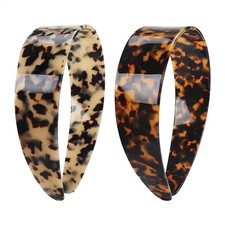 Tortoise Shell Teeth Hair Headband, 1.5in Non-Slip Wide Acetate for Women