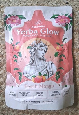 NEW  APHRODITE Yerba Glow Energy Drink Mix Powder (Peach Mango) Exp: 06/03/2027