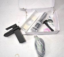 Low Arc Bathroom Faucet w Pop Up Drain Assembly Matte Black Finish Bathware