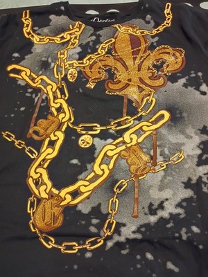 Dereon Y2K Beyonce Graphic Gold Foil T-Shirt Black 3XL