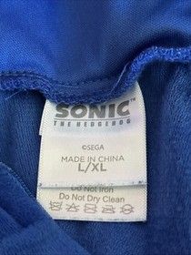 EUC Sonic the Hedgehog One Piece Pajamas Union Suit Halloween Costume Size L/XL