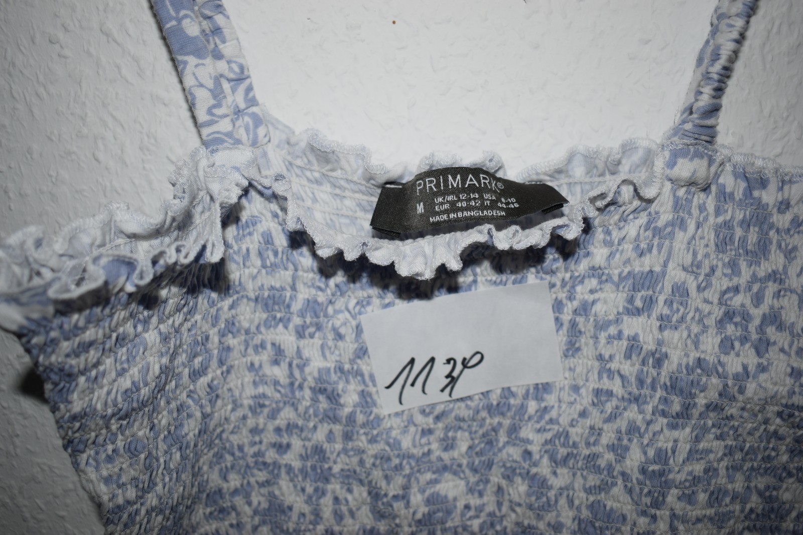 Primark Blue Floral Shirred Crop Top image 4