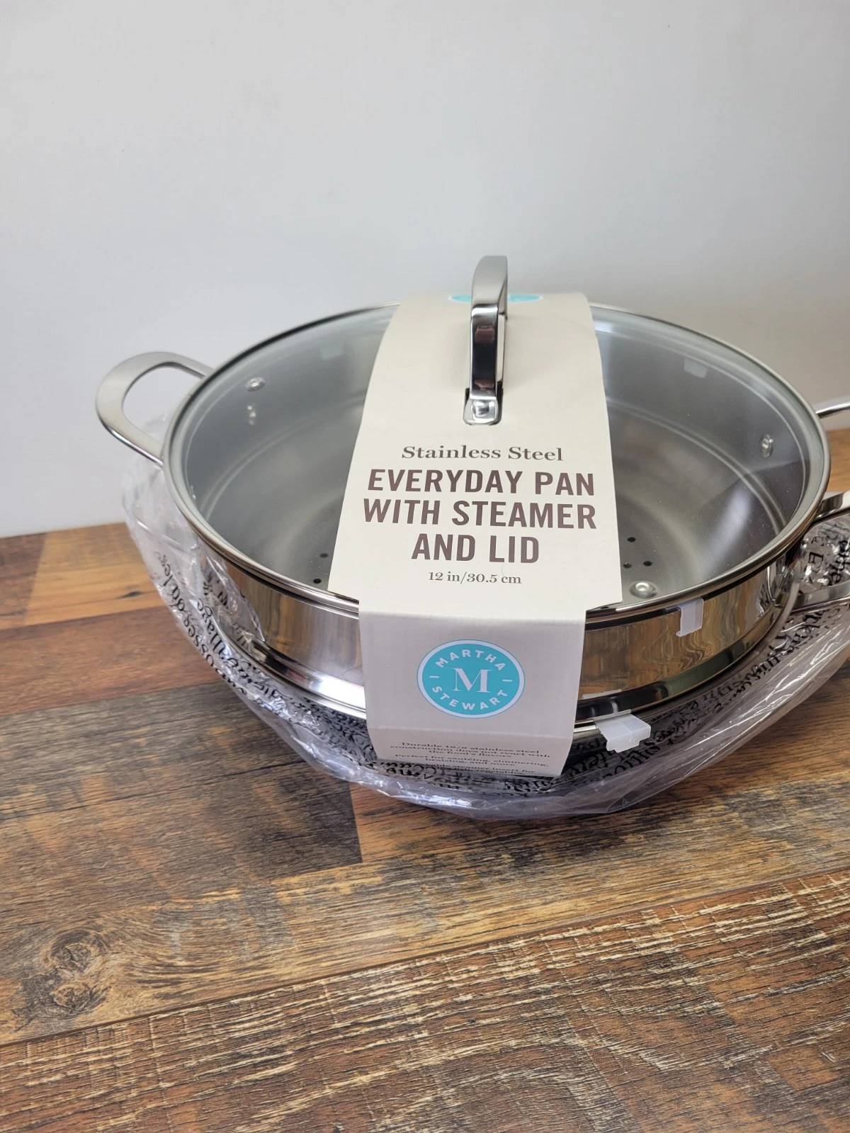 Martha Stewart Everyday Pan With Steamer and Glass Lid Stainless Steel New
Opens in a new window or