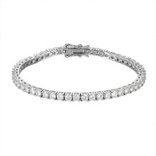 3mm GRA Certified Real D/VVS1 Moissanite Tennis Bracelet S925 Sterling Silver