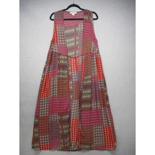 SANS SOUCI Multicolor Boho Eclectic Patchwork Sheer Open Maxi Cover Size Medium