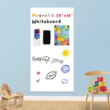 Magnetic Whiteboard Contact Paper 39" X 18" Adhesive Magnetic Dry Erase White Bo