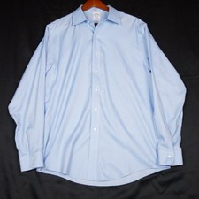 Brooks Brothers Regent Dress Shirt Mens 16-35 Blue Micro Pattern Supima Cotton