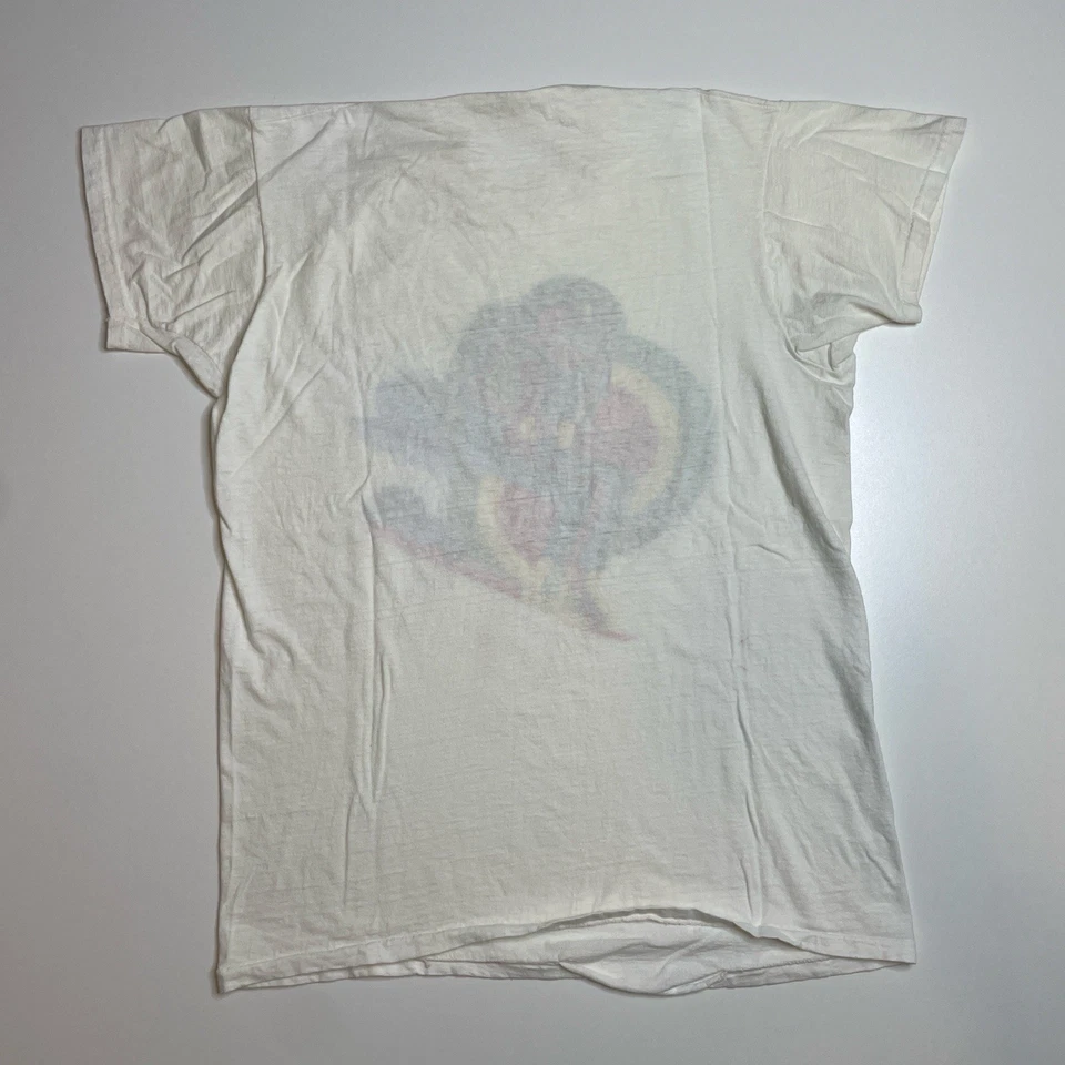 Vintage 70’s Ski Colorful Graphic White Distressed T-shirt M - Image 3 of 4