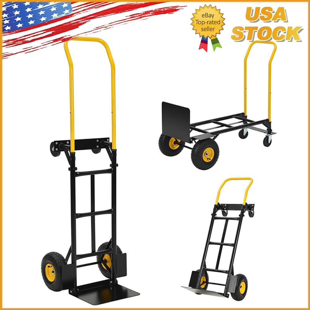 Convertible Hand Truck 2 in 1 Folding Dolly Cart 400 lbs Capacity Heavy Duty