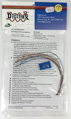 Digitrax DH126D HO Scale Locomotive Decoder DCC 9 Pin Harness Made In USA Blue