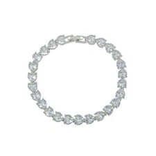 The Skyline Collection April Birthstone Faux Diamond Heart Tennis Bracelet