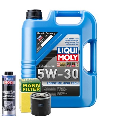 Motoröl 5W30 LIQUI MOLY Longtime High Tech 5L +MANN Ölfilter +Spülung