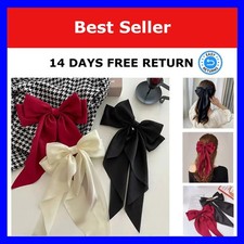 Large Bow Hair Clip Women's Cotton Ribbon Accessory PjNewesting
