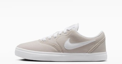 Nike SB Check CNVS (GS) Light Bone/White Canvas Low Top Sneakers 5Y 905373-002