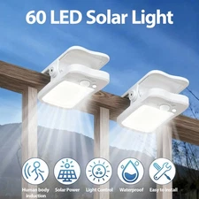 2 Pack Solar Clip On Lamp Outdoor Waterproof Motion Sensor Light