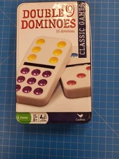 Cardinal Double 9 Dominoes 55 Color Dot Dominoes Set Collectible Tin Game