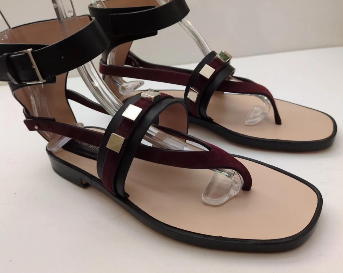 Sandales Gladiateur Stuart Weitzman Pour Filles – Carmia Spartahi Argentées Taille 4US, Neuves Sans Boîte