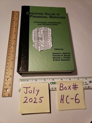 Creating Value in Financial Services: Strategies, Operations and Techn - HC Book