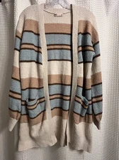 SO Goods for Life Multicolor Cardigan Womens Size S Soft & Oversized w/Pockets