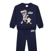 Disney Mickey Mouse 2 Piece Set Sweat Shirt  Jogger Pants Blue Size 18-24 M NWT